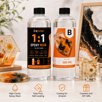 Résine époxy liquide bicomposante haute clarté SZFlyFish, colle cristalline AB 1 kg, pour bricolage, artisanat, facile à couler, auto-nivelante, pour le travail du bois