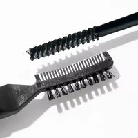 Vente en gros Vegan 2-en-1 pinceau à sourcils fins Tube blanc et bleu imperméable avec brosse à double tête bouchon à vis outil de maquillage