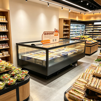 Congélateur îlot transparent anti-collision ODM avec affichage numérique pour magasin de proximité et boutique de produits surgelés