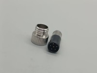 Connecteur mâle droit M12 moulé pour câble automobile, boîtier plastique, 3, 5, 8 broches, code A, type à souder