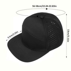 Casquette Snapback 6 Panneaux Tendance 100% Polyester Broderie Main Hip-hop Trucker Sportive avec Perforations Laser - Product Image 5