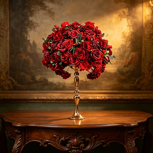 Boule de fleurs artificielles d'hortensia et de rose de 60 cm pour table de mariage, demande en mariage, vitrine et décoration de chemin - Product Image 6