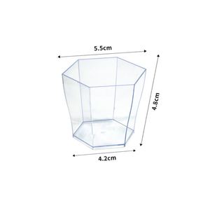 Vente en gros de gobelets à dessert en plastique PS écologiques jetables à paroi simple, mini carrés, de 60, 70, 110, 150, 160, 210 et 240 ml, pour la crème glacée - Product Image 3