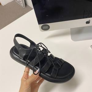 Sandalias de verano de una sola tira de seda satinada, sandalias de tacón alto estilo europeo, elegantes y modernas sandalias de tacón grueso para mujer - Product Image 5