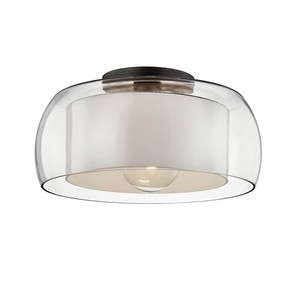 Lámpara de Techo Semi-Pendiente Industrial Moderna con Interior de Metal Negro y Dorado |   Iluminación Audaz para Espacios Abiertos de Hoteles - Product Image 2