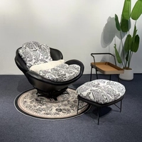 Fauteuil de détente pivotant Elephant Comfort avec repose-pieds, fauteuil individuel moelleux et rotatif pour chambre à coucher