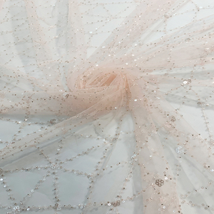 Vải Váy Cưới Đính Kim Sa Lưới Ren Duyên Dáng Vải Tuyn Thêu Hạt Cườm Nigeria Vải Ren Váy Dạ Hội Đính Kim Sa - Product Image 1