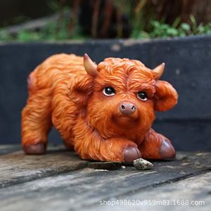 Hoogland Koe Alpenkoeienhars Handwerk Milieuvriendelijke Grensoverschrijdende Exclusieve Tuin Binnenplaats Keuken Bloempot Decoratie Klein - Product Image 3