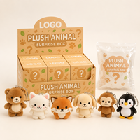 Échantillon Gratuit Porte-clés Peluche Personnalisé Renard Singe Boîte Mystère Personnalisée Boîte Surprise Dessin Animé Animal Sauvage en Peluche Poupée Coussin Cadeau
