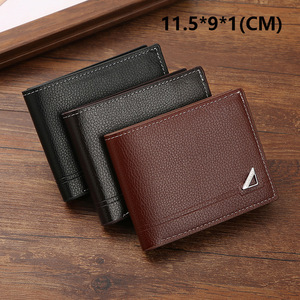 Two <b>fold</b> Men's Short Casual <b>Wallet</b> Minimalist Pu Leather Slim <b>Wallet</b> for Men Holds Cards Wholesale - Product Image 5