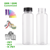 300ml LOGO personnalisé bouteille de boisson ronde en plastique PET de qualité alimentaire avec bouchon bouteilles de jus de mangue jetables transparentes en gros