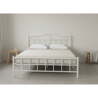 Cadre de lit en métal contemporain pleine grandeur pour hôtels et écoles – Mobilier de chambre durable