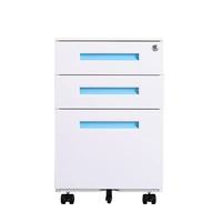 Armoire à dossiers en acier moderne à 3 tiroirs avec serrure, armoire de rangement mobile en fer, mobilier de bureau, piédestal mobile