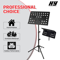 Music Sheet Stand Height Adjustable Black Floor Stand Folding Tripod Rack for Orchestra Band Practice Live Performance