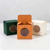 Boîte en carton pliable personnalisée avec fenêtre découpée sur mesure pour cosmétiques, pots, bougies artisanales, emballage cadeau - Shandong