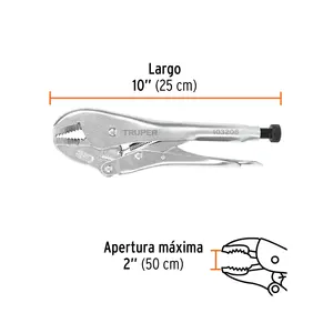 Truper giapponese tipo 10 'pinze a pressione a mascella diritta acciaio al cromo vanadio seghettato superficie della mascella da uso industriale - Product Image 3