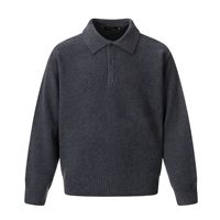 High-End Unisex-Strick pullover für Herren mit einfachen, einfarbigen, lockeren Revers knopf design Street Fashion Winter Season Front Tops