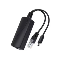 Injecteur Répartiteur PoE Ethernet Actif 48V 5V 10/100Mbps 802.3af avec Sortie CC Micro USB RJ45 pour Moniteur en Plastique ABS