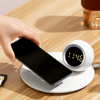 Nuevo Cargador Inalámbrico 3 en 1 de 15W con Reloj Despertador, Luz Nocturna LED y Estación de Carga Inalámbrica con Logotipo Personalizado, Gran Venta 2025