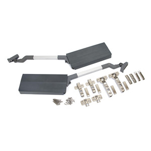 EMUCA 1214123 antracite Grey chiudiporta Agile braccio patta per doppia porta portiera 7-11.6 kg acciaio e plastica 7-11.6 kg - Product Image 1