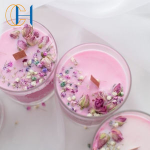 C & H Lot de 4 bougies à <span class=keywords><strong>intention</strong></span> de fleurs sèches en cristal pour rituels et autel - Product Image 3