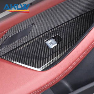 Aksesoris Interior serat karbon asli untuk BMW 4 Series G22 G23 G26 2020-2024 penutup Panel pintu mobil tombol jendela bingkai lis - Product Image 6