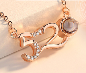 Colgante con proyección de corazón para mujer, collar con corazón de San Valentín, I Love You, 100 idiomas - Product Image 5
