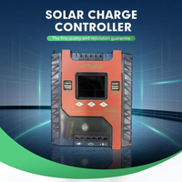 Controlador de Carga Solar PWM 60A 12V/24V Automático con Pantalla LCD, Doble USB 5V, Temporizador, Regulador de Batería para Panel Solar Fuera de la Red IP32