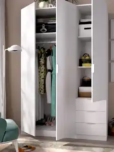 أثاث خزانة خشبية لغرفة النوم للأطفال خزانة مستقلة مع تصميم دولاب ودرج ورف