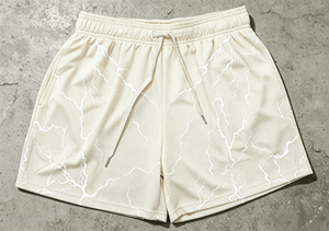100% Polyester Vintage Breathable <b>Elastic</b> Waist Mid Knitted Worsted Printed Board Shorts OEM Service for Men - Product Image 3