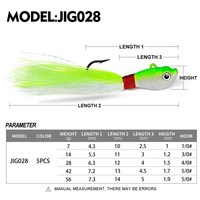 Leurre de pêche au jig Bucktail en plomb 7-56g pour la pêche en eau salée au gros gibier, Têtes de pêche à la mouche en métal imprimées avec crâne de poisson, 12 mm CN;SHN