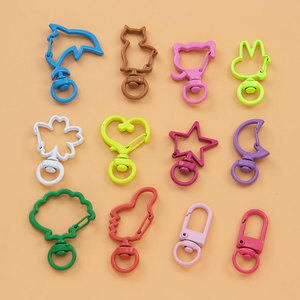 Llaveros de aleación de zinc de colores con forma de animal, hebillas de resorte, ganchos para bolsos de peluche, accesorios de joyería, herrajes duraderos para bricolaje - Product Image 1
