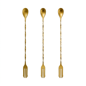 2 Pièces Accessoires de <span class=keywords><strong>Bar</strong></span> pour Cocktails : Fourchette, Cuillère, Muddler en Acier Inoxydable, Outils à Glace Écologiques et Modernes pour <span class=keywords><strong>Bar</strong></span> à Domicile - Product Image 4