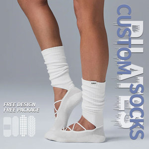 Women's Anti-Slip <strong>Long</strong> Scrunch Slipper Casual Grip Pilates <strong>Socks</strong> for Workout Yoga in Spring/Summer Sports <strong>Socks</strong> - Product Image 1