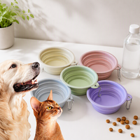 Bol pour animaux de compagnie en silicone portable, pliable, suspendu, pour nourriture et eau, pour les voyages, 350 ml/1000 ml