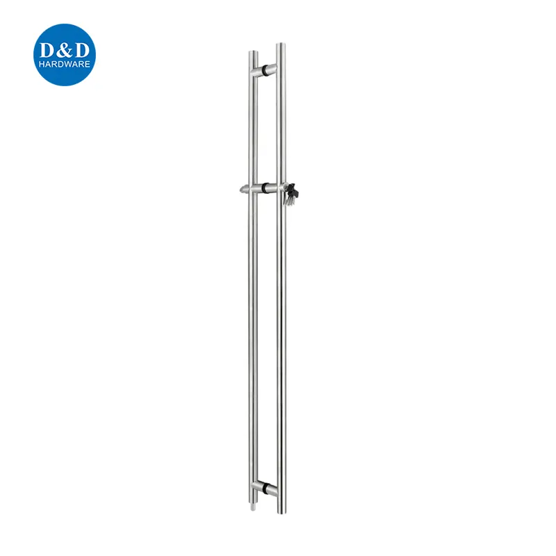 Commercial Glass Stainless Steel Sliding Floor Long Door Lock Pull Handle with Key Lock