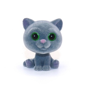 Plastic OEM PVC figure <span class=keywords><strong>for</strong></span> <span class=keywords><strong>the</strong></span> capsule toy cat flocking petty Mini toy Animal flocking - Product Image 3