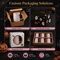 Tasse en céramique rose d'Halloween personnalisable avec logo Cadeau de haute qualité pour les occasions d'affaires Acceptable