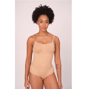 Full Body Seamless Shapewear Bodysuit Women Adjustable Shoulder Straps Tummy Control Brief-Cut Bottom Slimming Comfortable Fit - Product Image 2