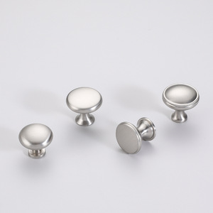 Minimalist <b>Silver</b> Brushed Cabinet <b>Knobs</b> Zinc Alloy Round Spherical Design Durable <b>Drawer</b> Wardrobe Handle - Product Image 2