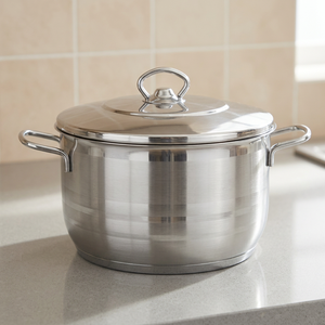 Casserole en acier inoxydable avec couvercle, ronde, durable, en métal poli, pour cuisinières à gaz et à induction - Product Image 3