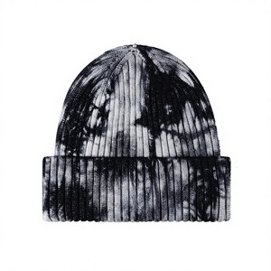 Bonnet unisexe en acrylique à motif tie-dye, tricoté, décontracté, pour l'hiver, taille adulte 56-58 cm - Product Image 1