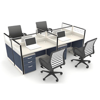 Poste de travail de bureau individuel moderne en bois avec cloison de séparation pour employés, ensemble de mobilier de bureau en gros
