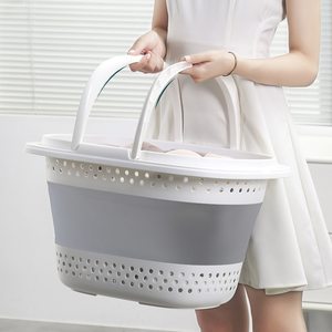 WONDERFUL Hot Selling <strong>Small</strong> Collapsible Plastic Dirty Clothes Storage <strong>Basket</strong> Foldable <strong>Basket</strong> Bathroom <strong>Laundry</strong> <strong>Basket</strong> - Product Image 2