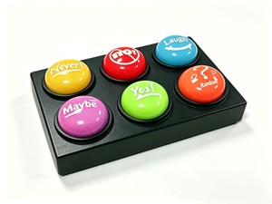 Bouton sonore parlant à 6 boutons avec enregistrement vocal, lumières LED, en plastique, enregistrement de <span class=keywords><strong>chansons</strong></span> de <span class=keywords><strong>60</strong></span> secondes, forme personnalisable, outil de jeu éducatif - Product Image 5