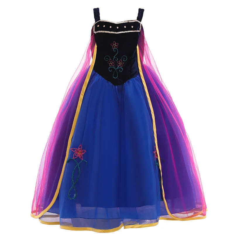 गर्म लड़कियों राजकुमारी कोरोनेशन पोशाक हैलोवीन पार्टी कॉस्टयूम पोशाक को लघु आस्तीन केप के साथ आउटफिट D0695