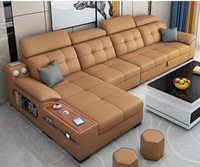Modernes 3-Sitzer Queen L-förmiges Modulares Stoffsofa-Bett mit Verstellbarer Rückenlehne und Stauraum Multifunktionales Wohnzimmermöbel