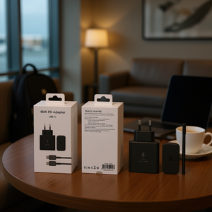 Adaptateur PD 45W USB-C, chargeur de voyage avec câble, noir - Product Image 2