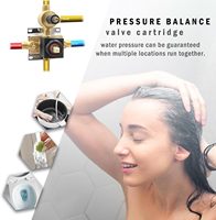 Kit de robinetterie de douche encastrée en laiton avec inverseur de fonction 3 voies, contrôle de débit et mélangeur
