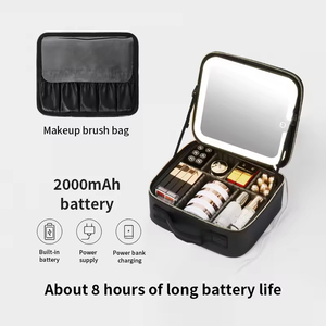Wholesale Custom Light-Up <b>Makeup</b> Organizer Storage <b>Box</b> Portable Waterproof PU Leather Beauty <b>Makeup</b> <b>Box</b> with LED Mirror - Product Image 2